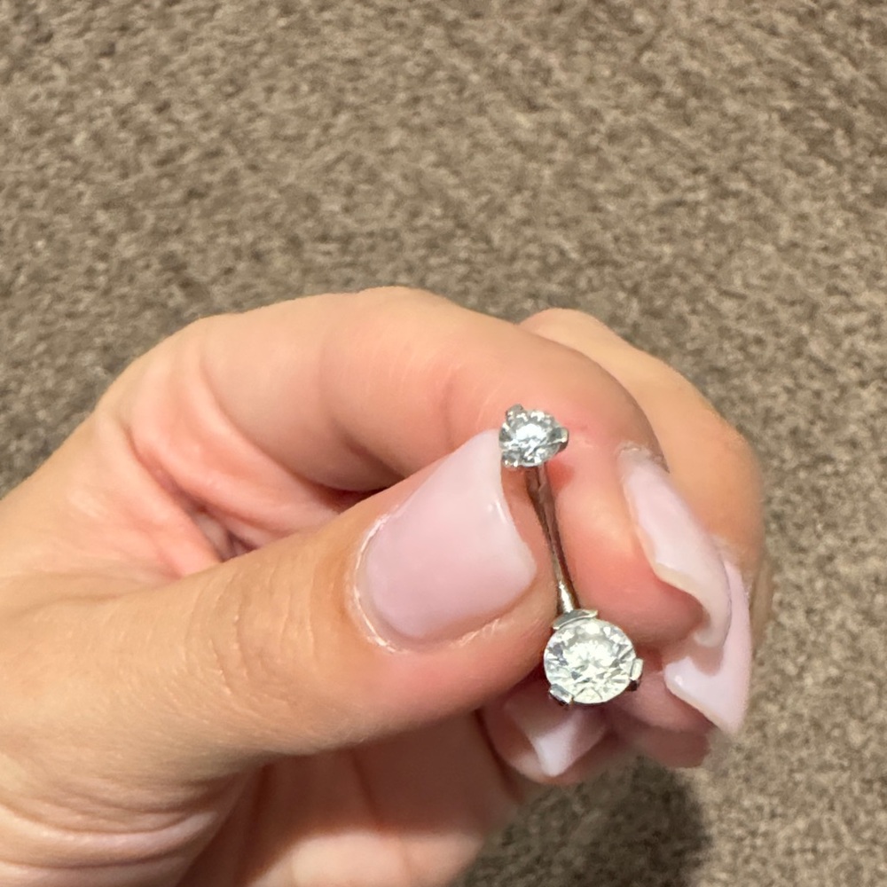 Silver Belly Button Ring - image 2